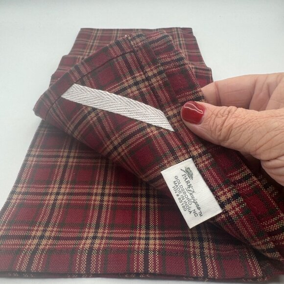 Park Designs Holiday Plaid Santa Appliqué Tea Towel Cotton 18x28 Pre-Owned - Picture 3 of 3